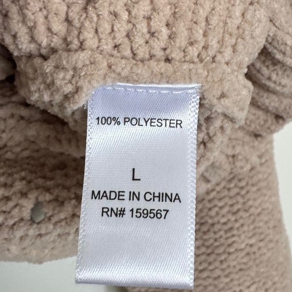 Hazel Moon Size M Sweater Loose Knit Collared Cropped Tan in color, Long Sleeved - Picture 7 of 7